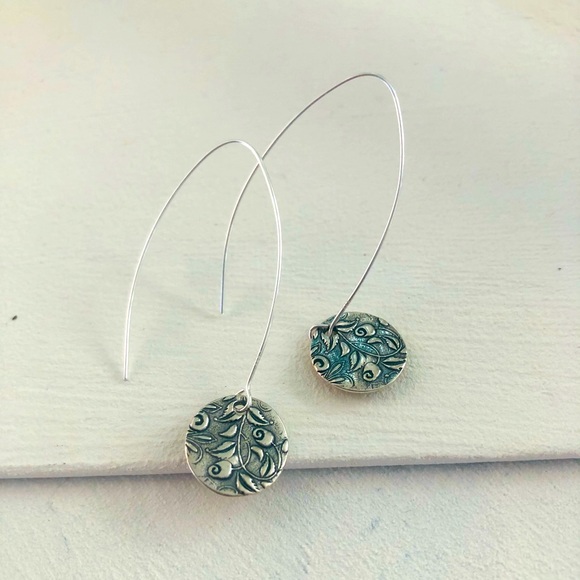 COPY - COPY - Handcrafted Floral Sterling Silver Earrings - Picture 5 of 8